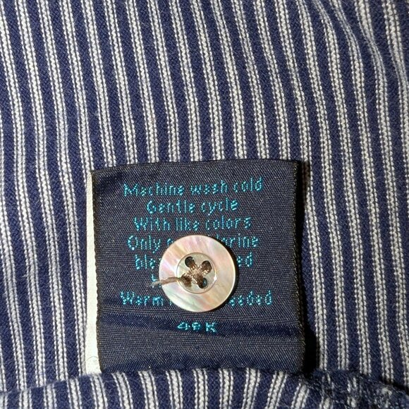 Faconnable Men’s | 100% Cotton Short Sleeve Front Pocket Polo Navy Stripes | XL - Picture 6 of 8
